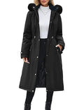 Women’s Long Puffer Coat with Detachable Hood
