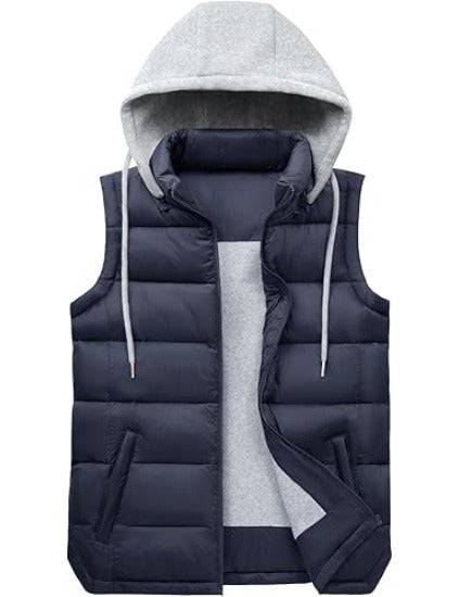 Women’s Quilted Puffer Vest with Detachable Hood