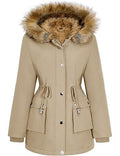Women’s Winter Puffer Coat with Fur Hood