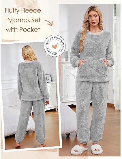 Women’s Fleece Pajama Set – 2-Piece Long Sleeve