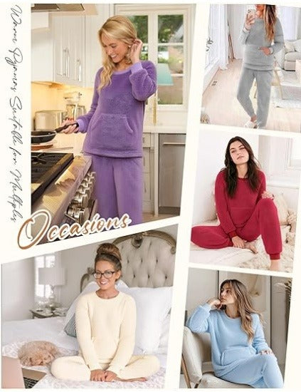 Women’s Fleece Pajama Set – 2-Piece Long Sleeve